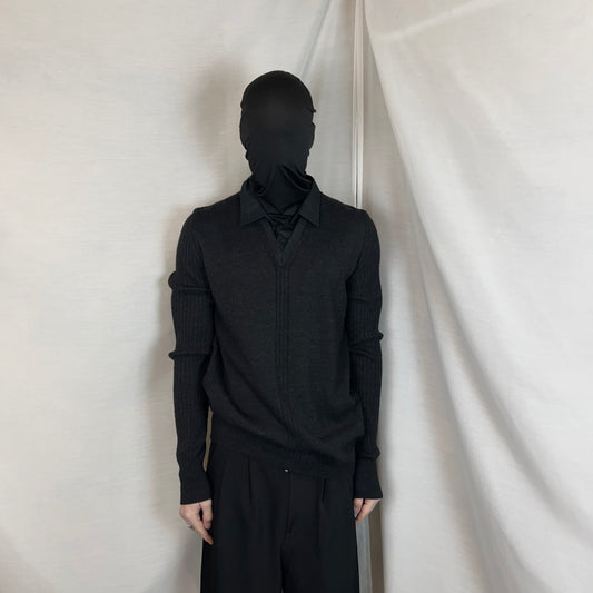 Dirk Bikkembergs Shirt Collared V-Neck Rib Sweater