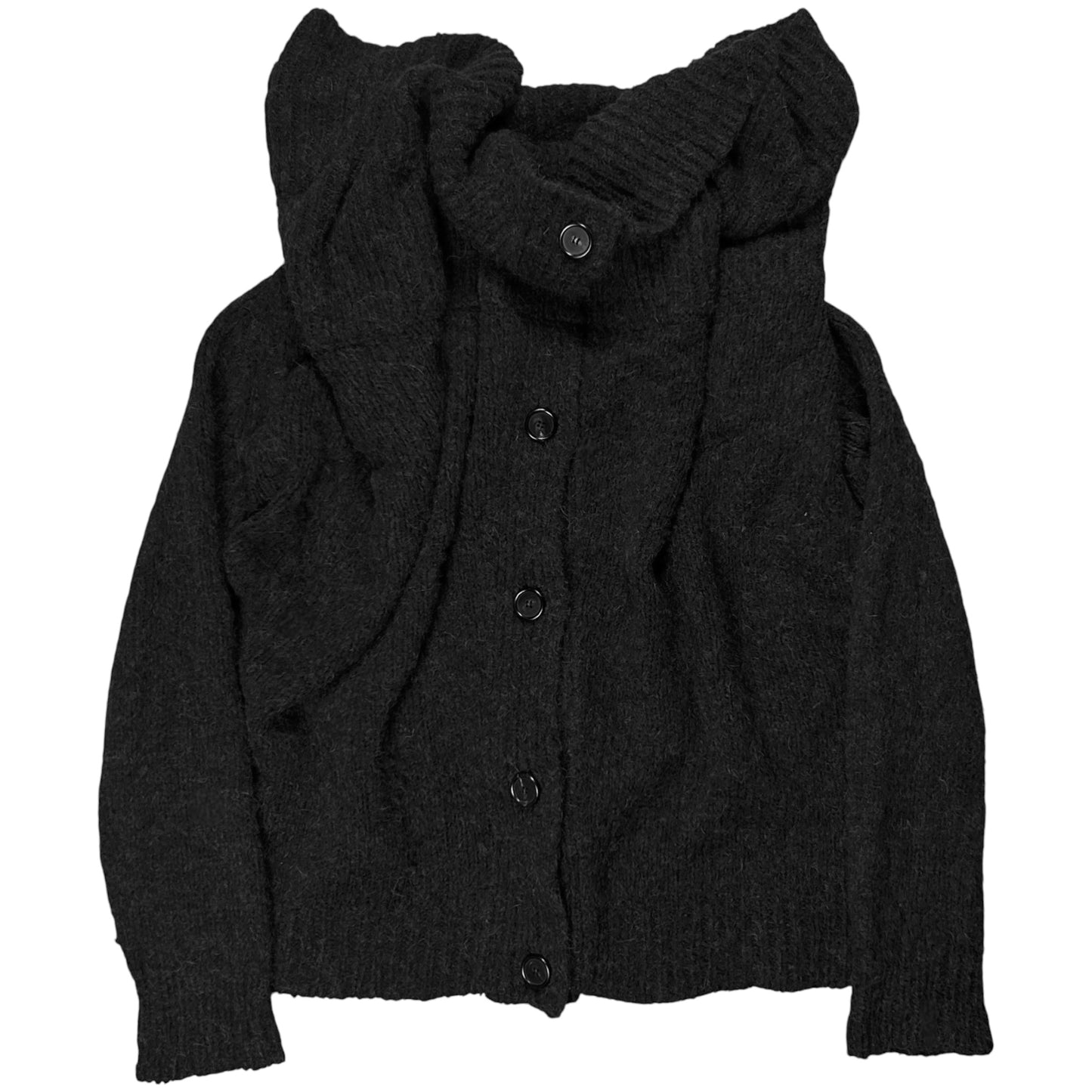 Ann Demeulemeester Distorted Wrap Knit Cardigan - AW11