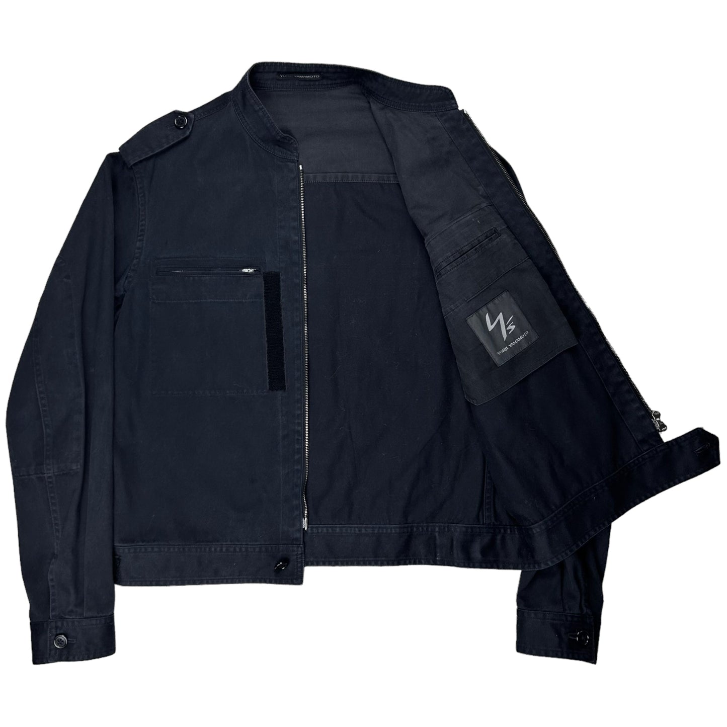 Ys Yohji Yamamoto Moto Velcro Bomber Jacket