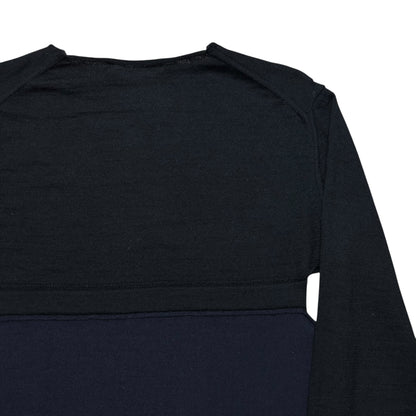 Comme des Garcons Shirt Cut Out Two Tone Wool Sweater