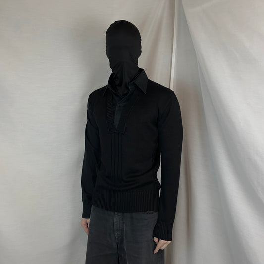 Dirk Bikkembergs Asymmetric Hybrid Shirt Layered Sweater - AW07
