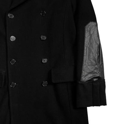Dirk Bikkembergs Double Breasted Elbow Patch Wool Coat