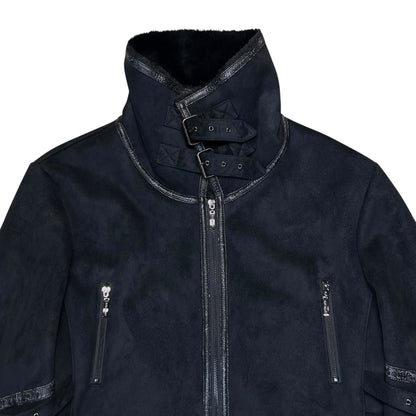 Balmain Multi Strap Faux Suede Coat - 90s