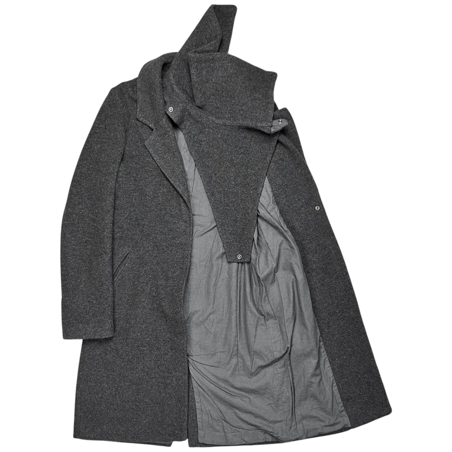 MM6 Maison Martin Margiela Detachable Scarf Collar Cashmere Coat - AW11