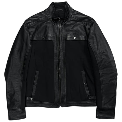 Dirk Bikkembergs Dual Fabric Moto Leather Jacket