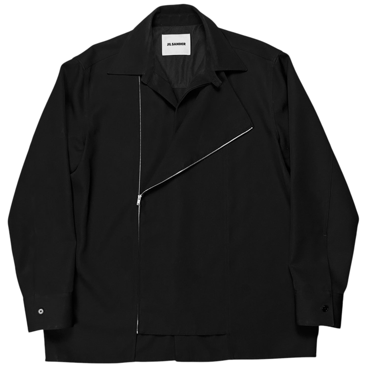 Jil Sander Asymmetric Zip Gabardine Shirt - AW22