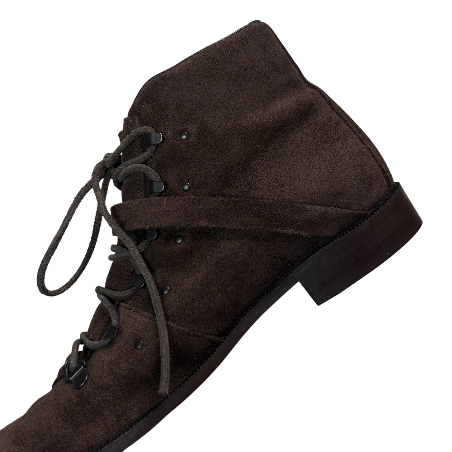 Gucci by Tom Ford Belted Hook Laced Suede Combat Boots