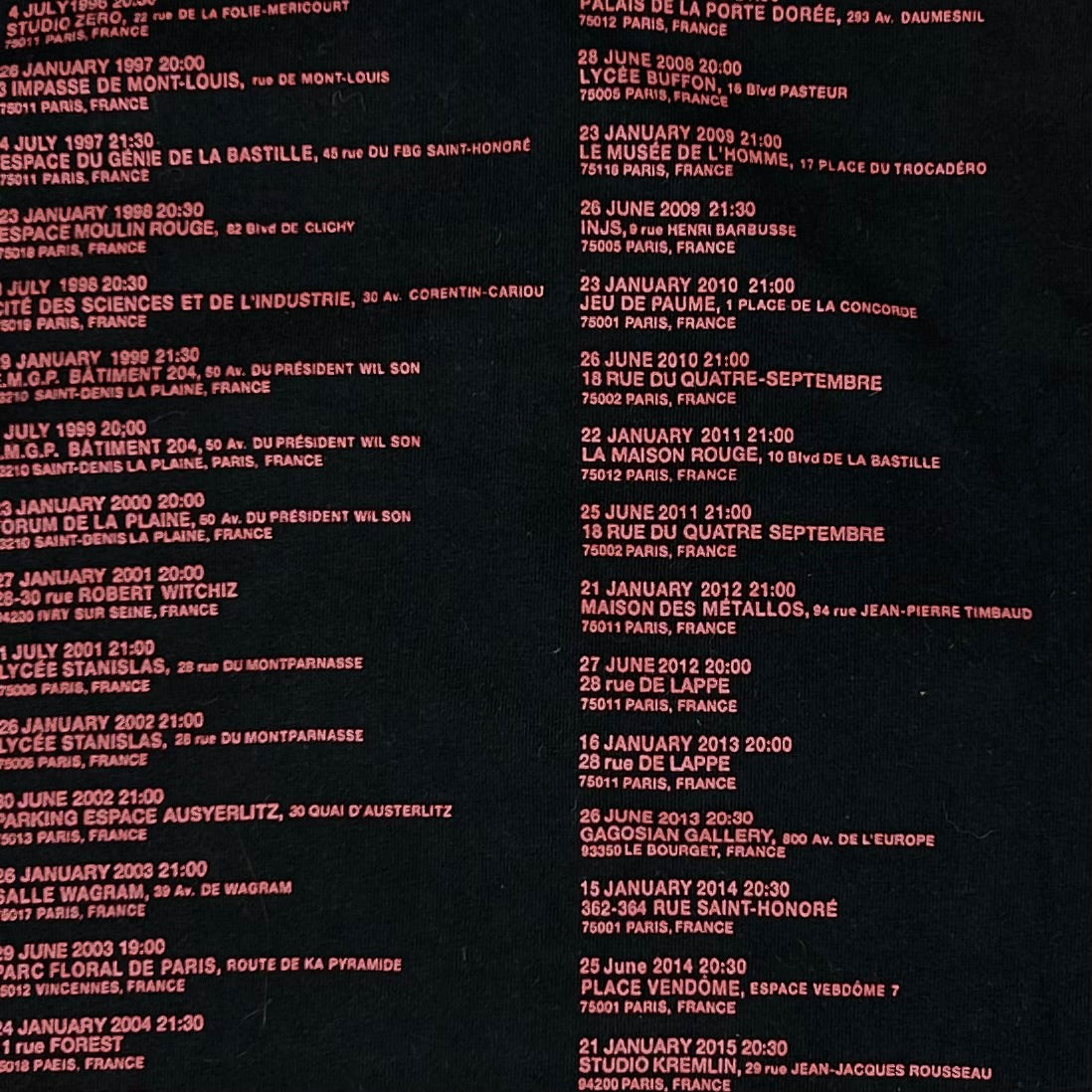 Raf Simons America Tour T-Shirt - AW17