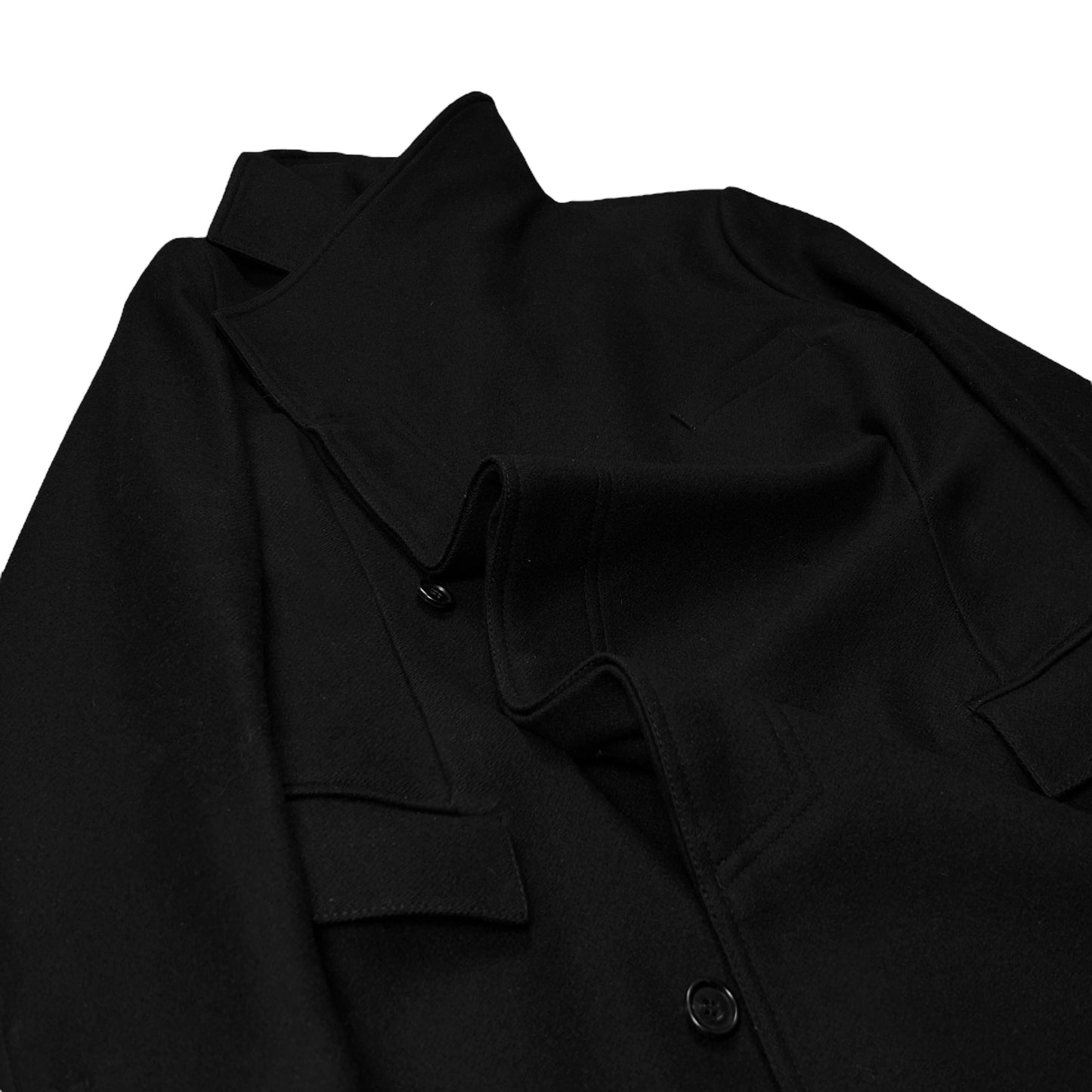 Dior Homme Asymmetric Drape Collar Wool Coat - AW09