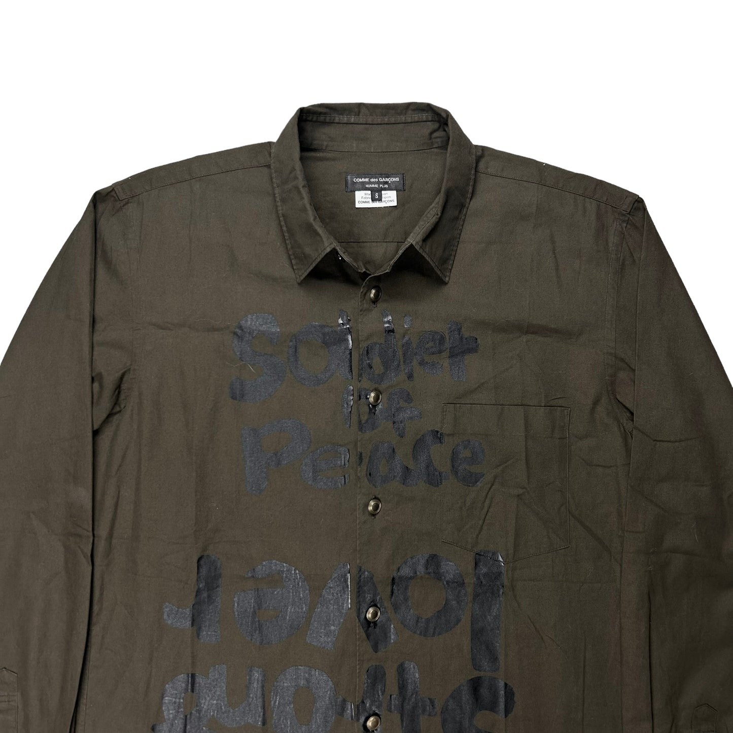 Comme des Garcons Homme Plus Soldier of Peace Shirt - SS15