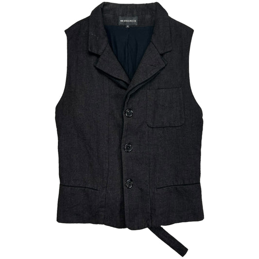 Ann Demeulemeester Belted Double Lapel Wool Vest