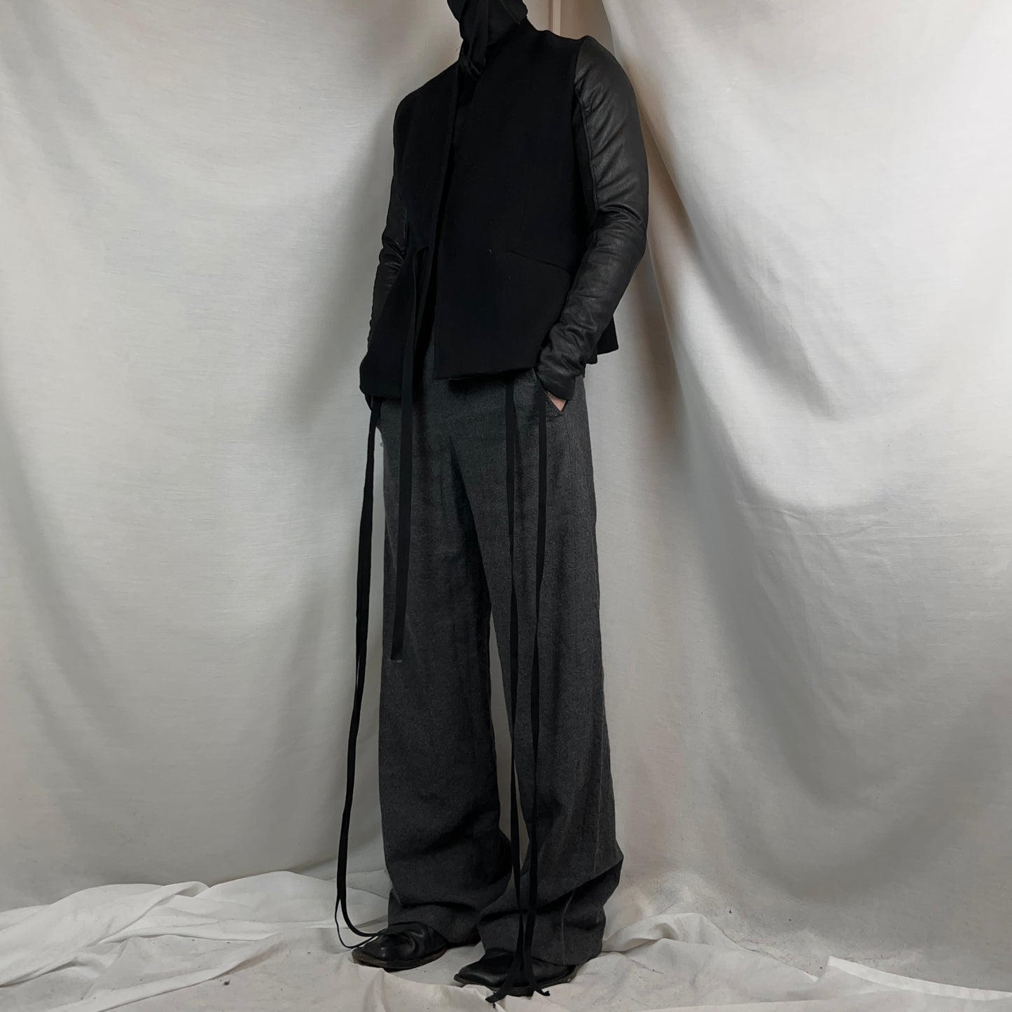 Ann Demeulemeester Belinda Loose Wool Trousers Melange - AW22