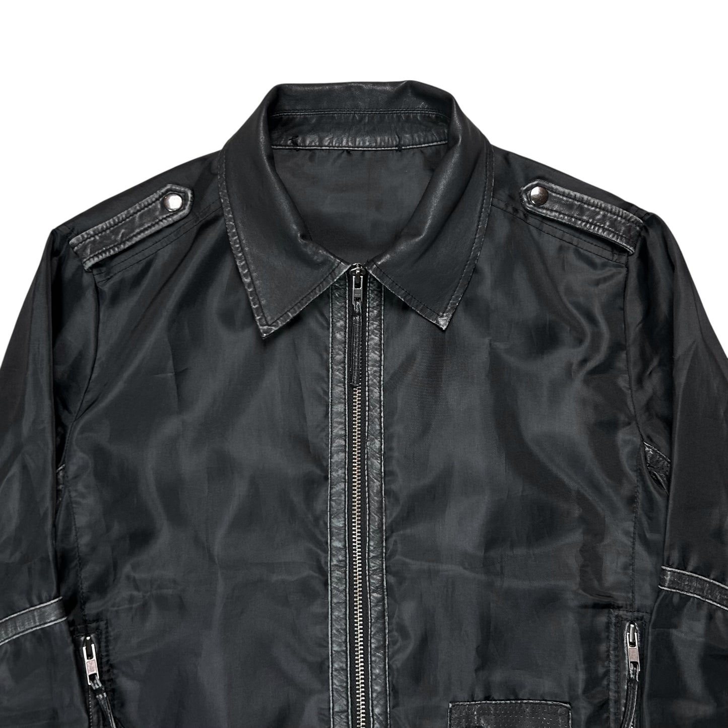 Dirk Bikkembergs Leather Applicated Utility Work Jacket