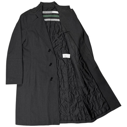 Dirk Bikkembergs Metal Leather Pocket Wool Coat