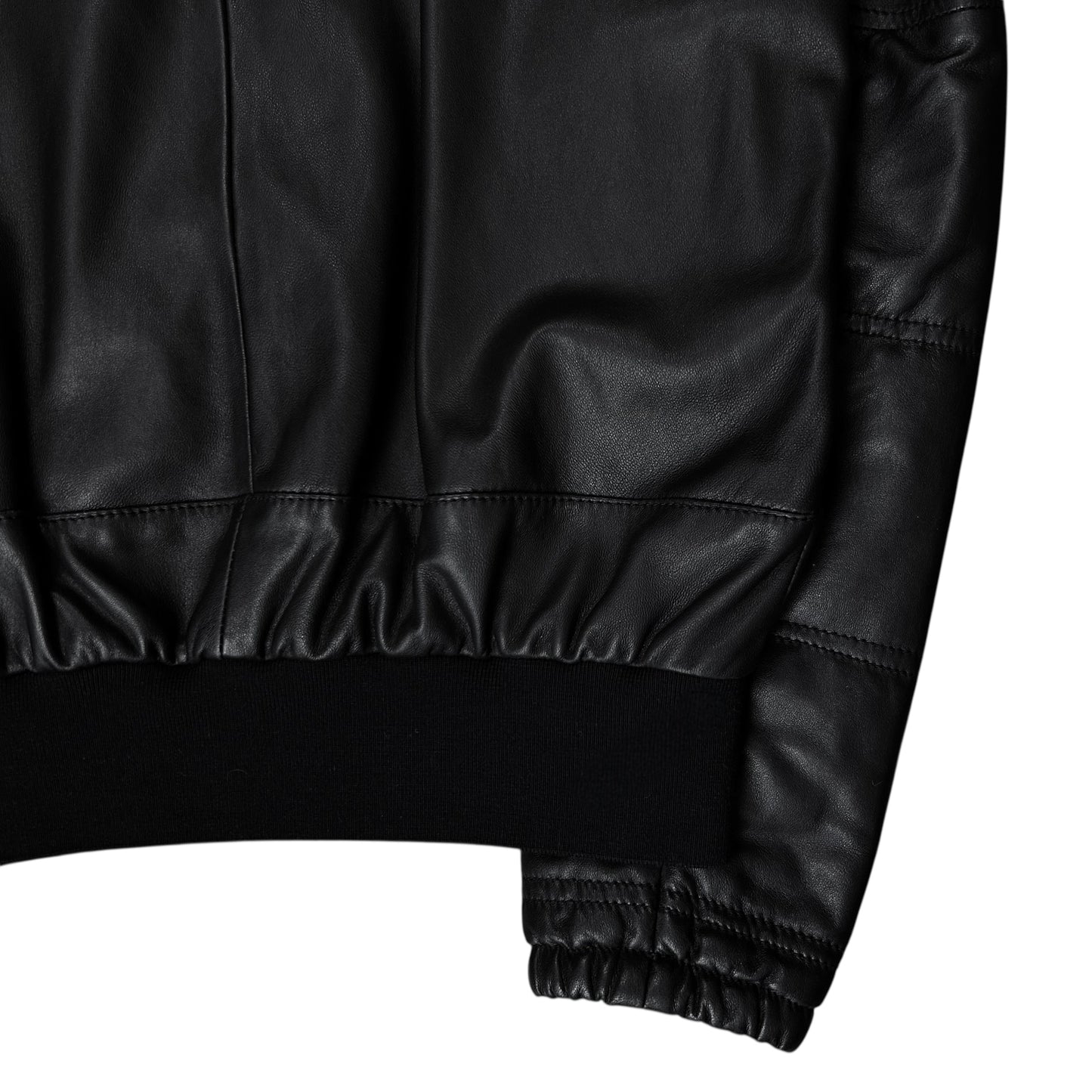 Dirk Bikkembergs Double Layered Zip Bomber Leather Jacket