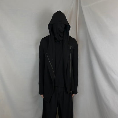 Helmut Lang Asymmetric Zip Rayon Hoodie - AW14