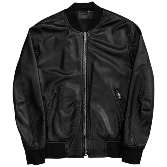 Dirk Bikkembergs Lamb Leather Bomber Jacket