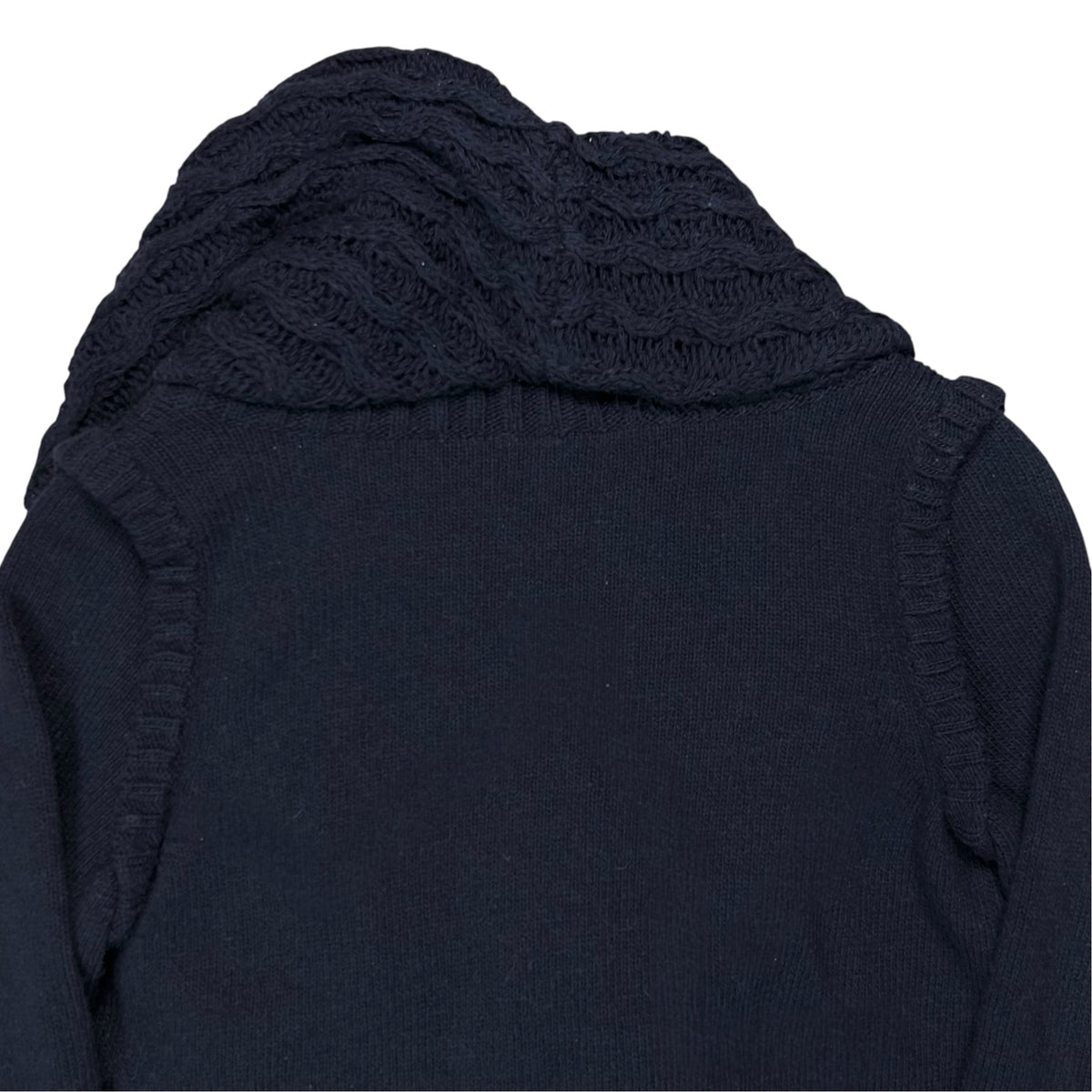 Balenciaga Distorted Cable Knit Snap Shawl Cardigan - AW07