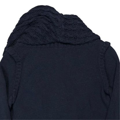 Balenciaga Distorted Cable Knit Snap Shawl Cardigan - AW07