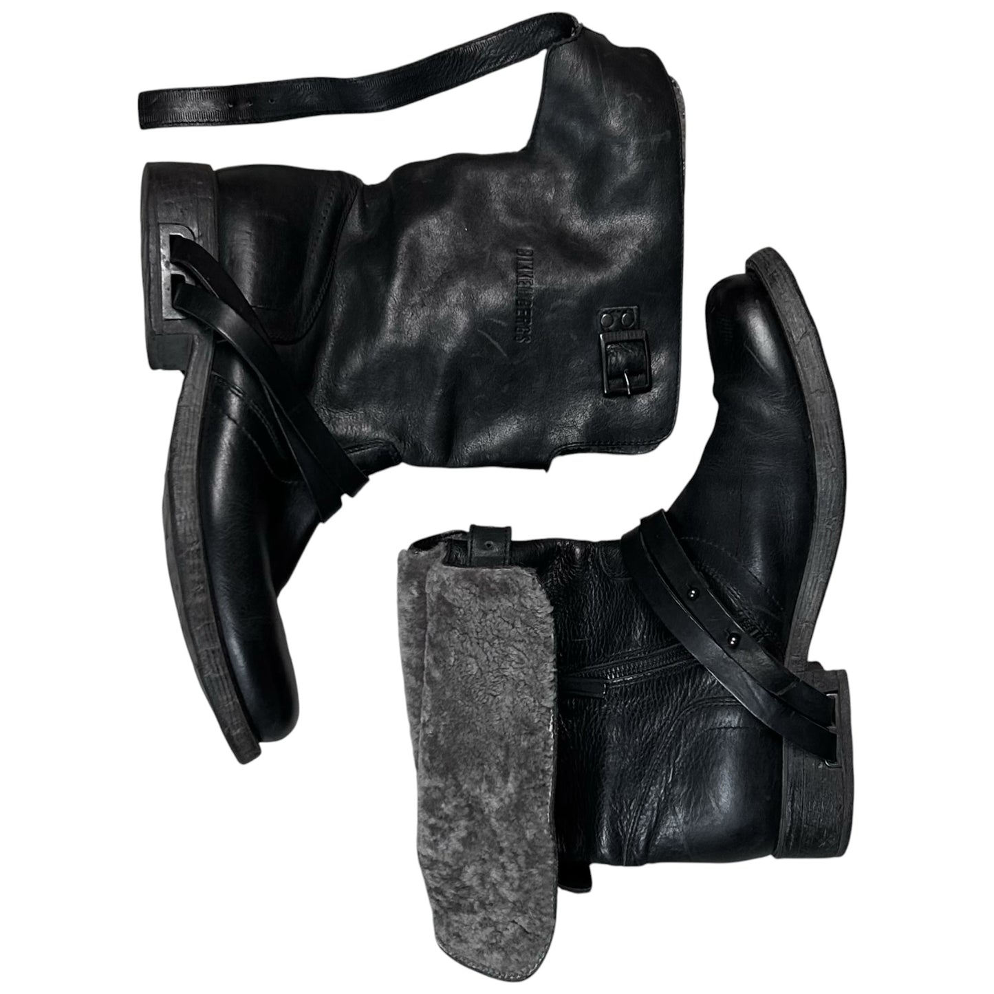 Dirk Bikkembergs Sherpa Lined B-Heel Harness Strap Boots