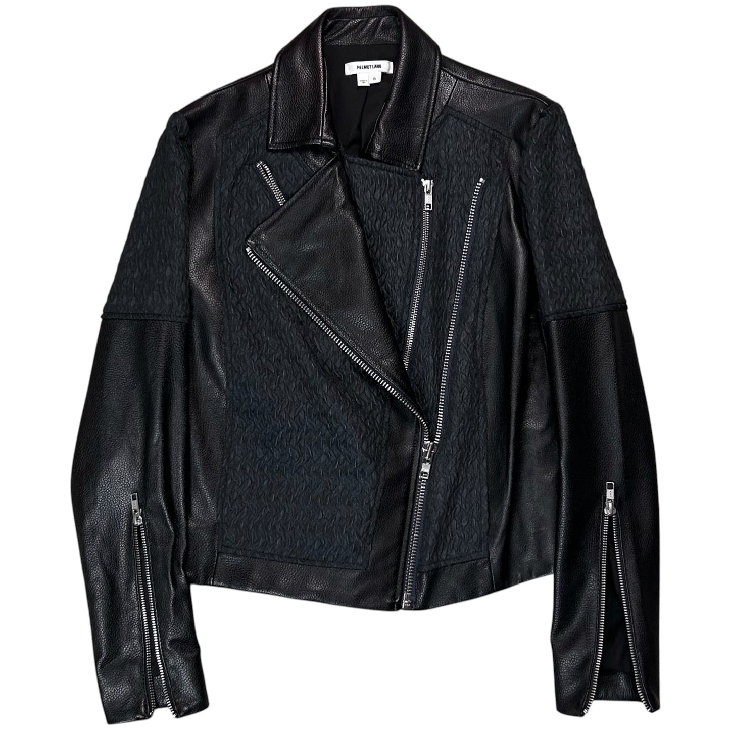 Helmut Lang Jacquard Multi Zip Perfecto Leather Jacket - AW12