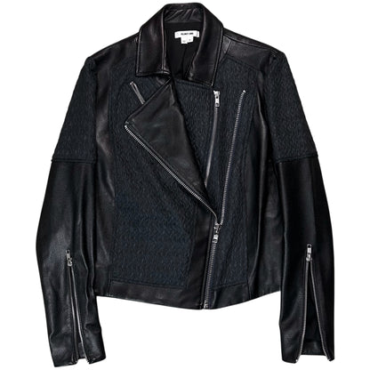 Helmut Lang Jacquard Multi Zip Perfecto Leather Jacket - AW12