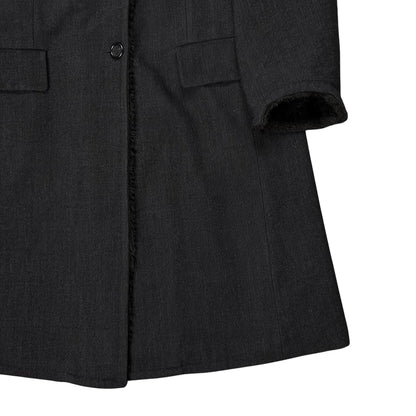 Dries Van Noten Faux Fur Applicated Wool Coat - 2000s