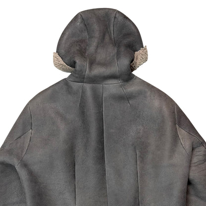 Rick Owens Hooded Shearling Leather Jacket - 2010s