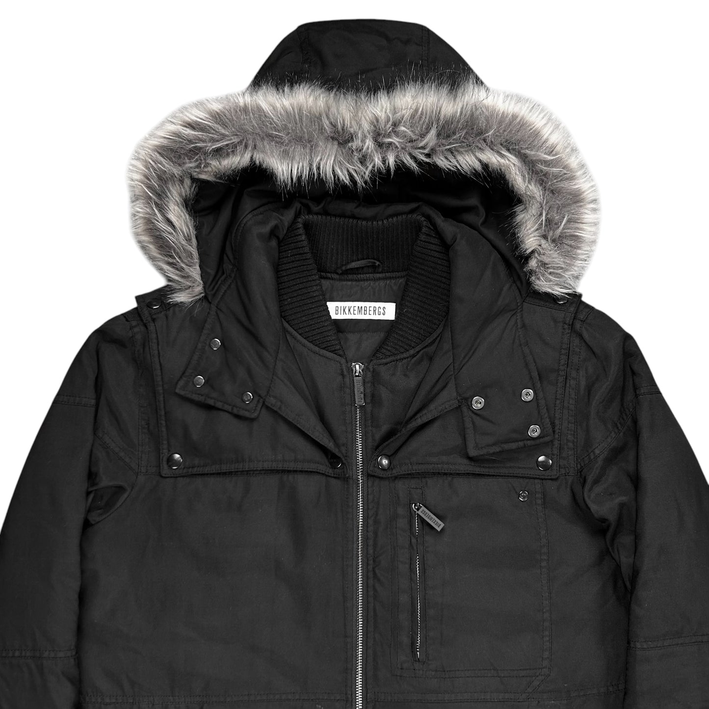 Dirk Bikkembergs Faux Fur Hood Utility Parka