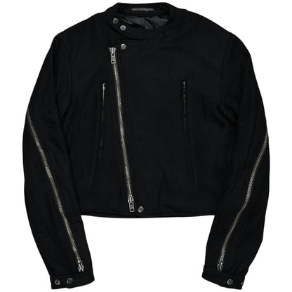 Yohji Yamamoto Pour Homme Back Zip Wool Bomber Jacket - AW14