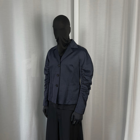 Dries Van Noten Cropped Ruched Sleeve Blazer - AW18