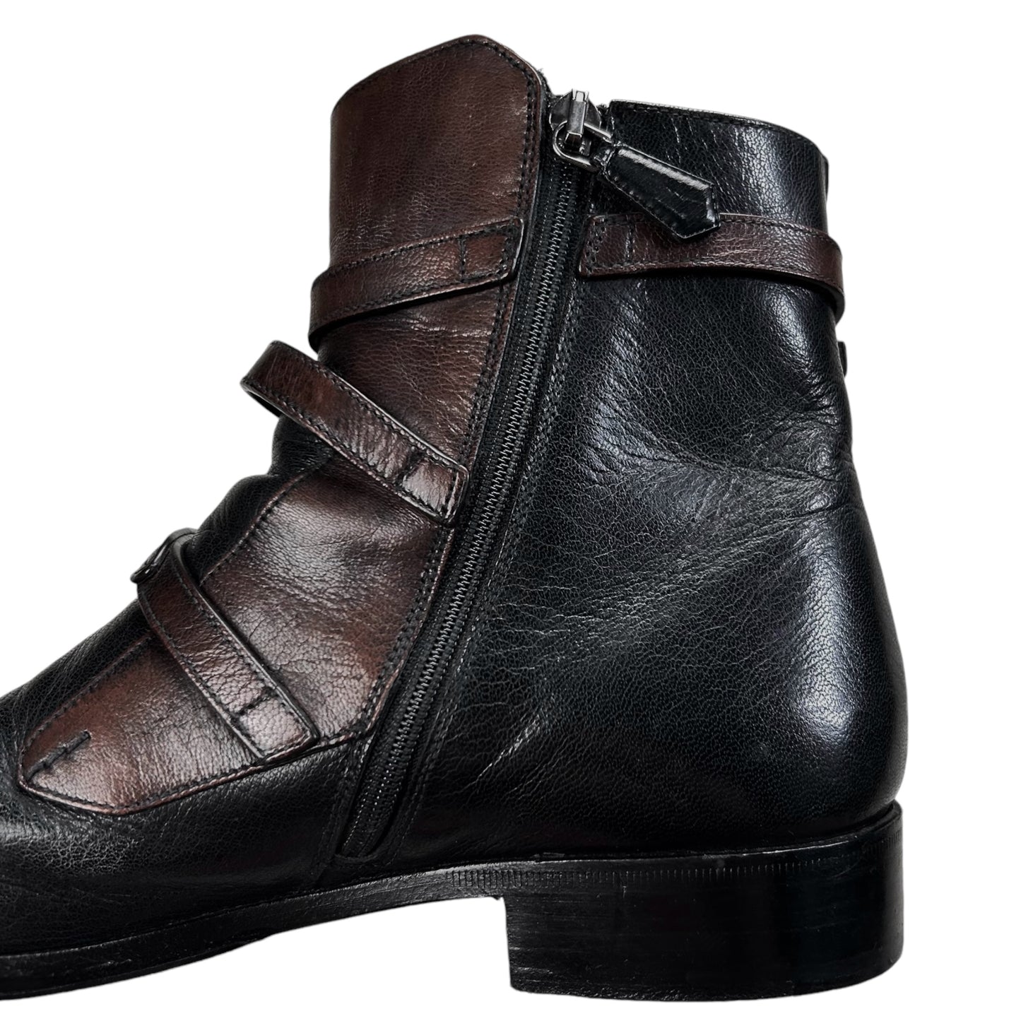 Prada Belted Two Tone Square Boots