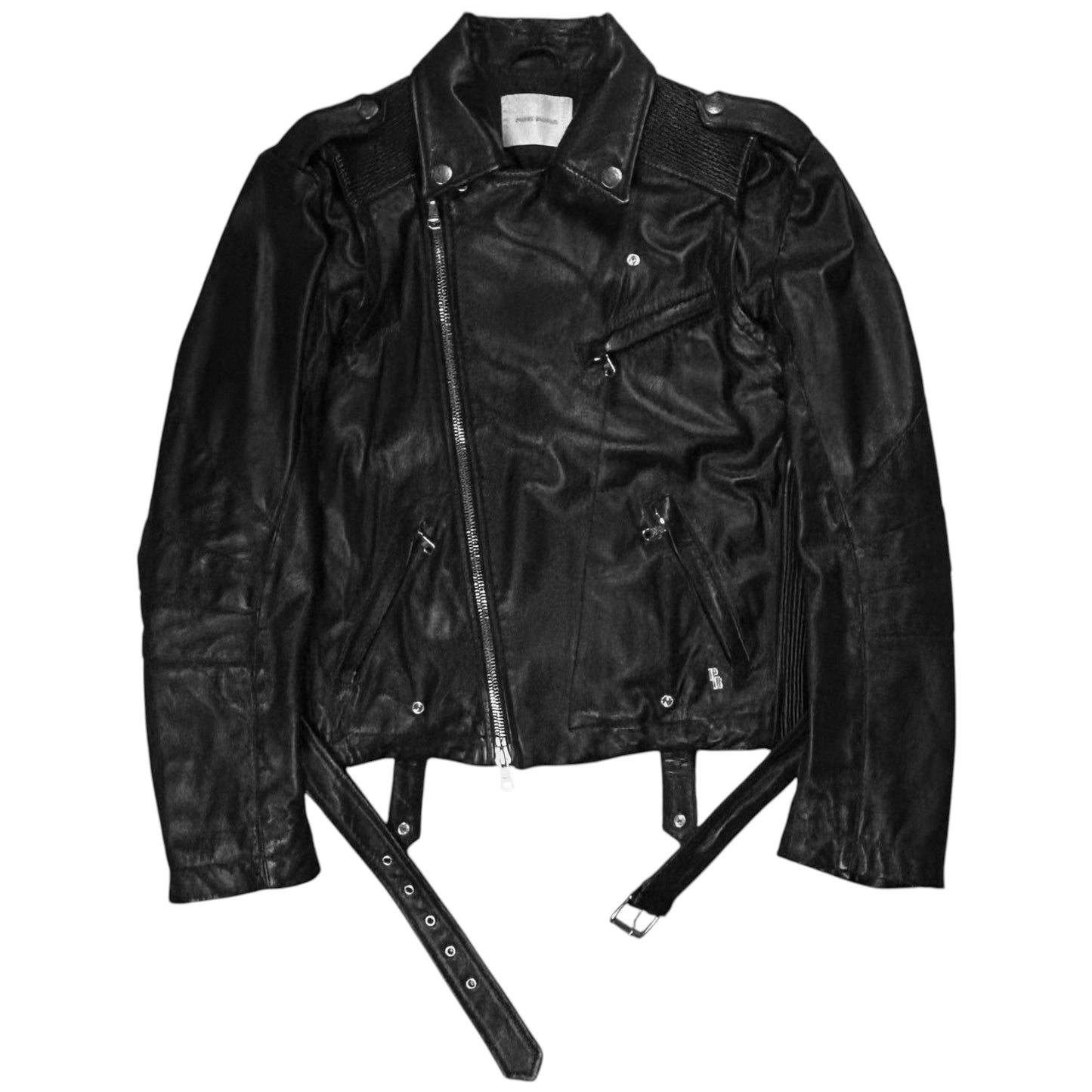 Pierre Balmain Belted Biker Leather Jacket - SS13