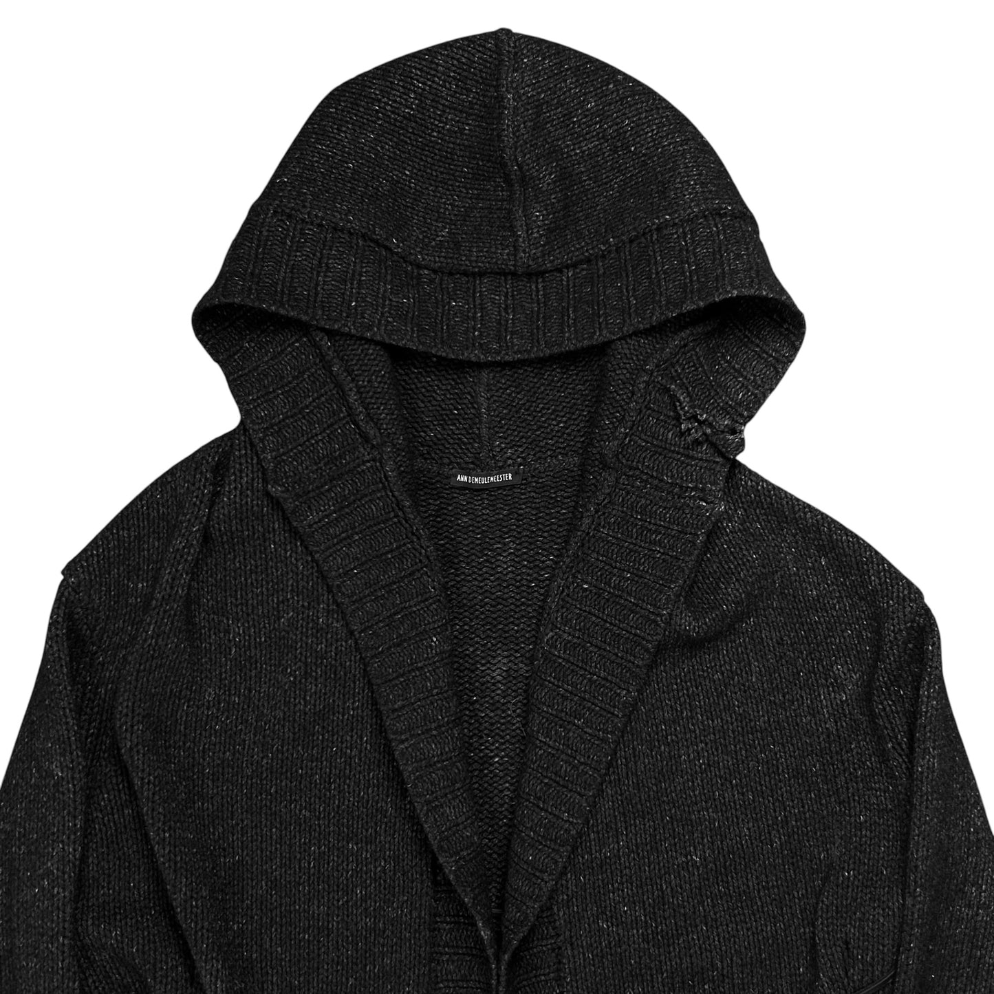 Ann Demeulemeester Hooded Leather String Cardigan - AW02