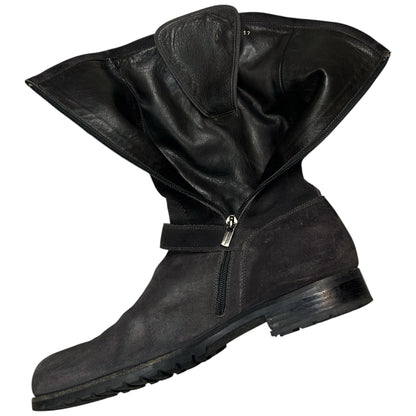 Jil Sander Dual Belted Suede Biker Boots - AW07