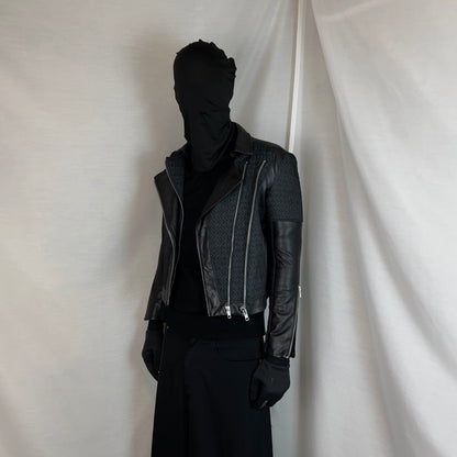 Helmut Lang Jacquard Multi Zip Perfecto Leather Jacket - AW12