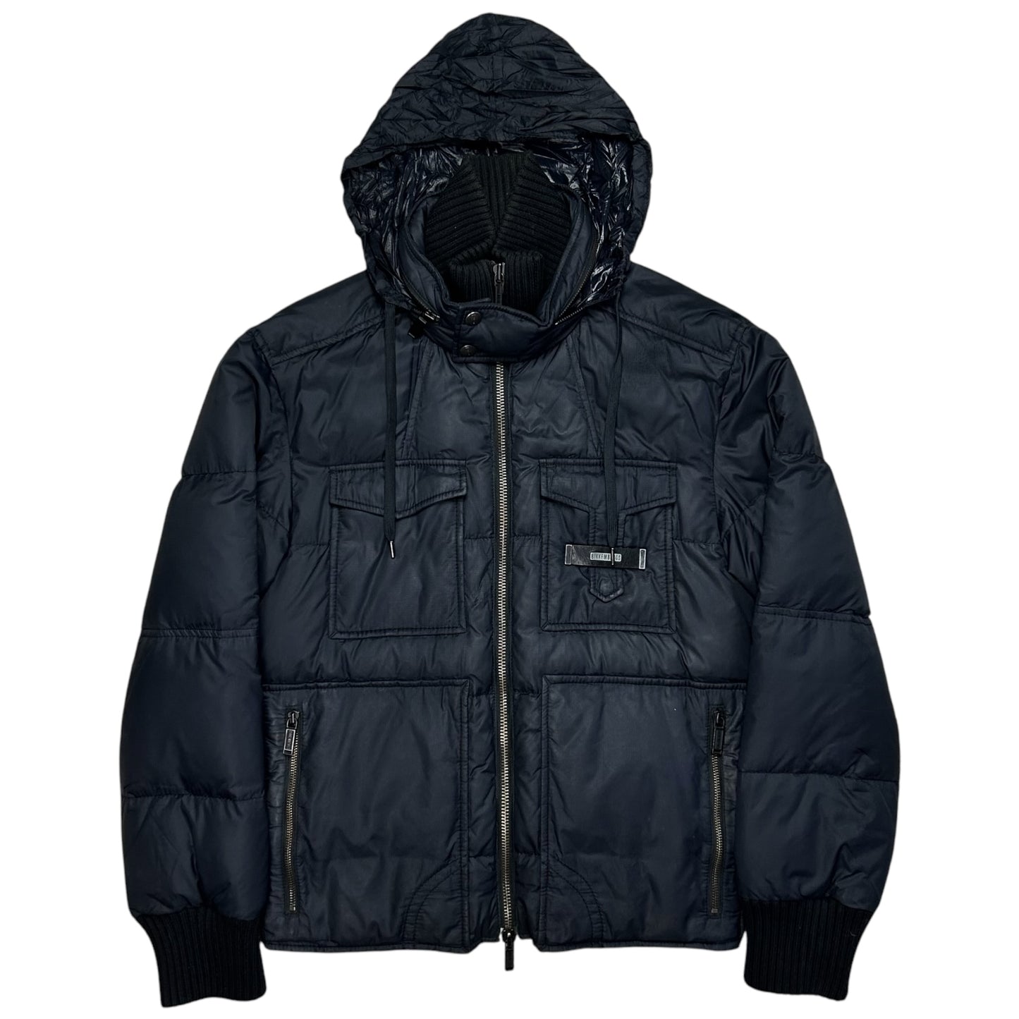 Dirk Bikkembergs Double Collar Cargo Puffer Jacket