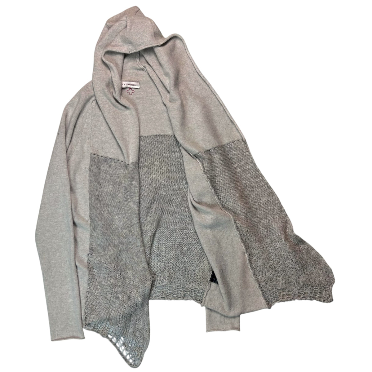 A.F. Vandevorst Asymmetric Mohair Panel Hooded Knit Sweater - AW12