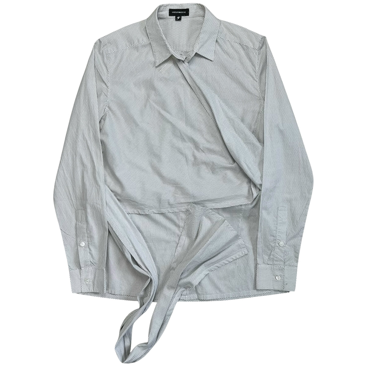 Kris Van Assche Asymmetric Wrap Layer Scarf Shirt – Vertical Rags