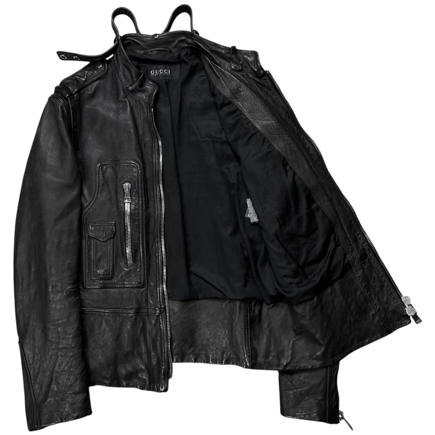 Gucci by Tom Ford Multi Zip Moto Leather Jacket - AW01