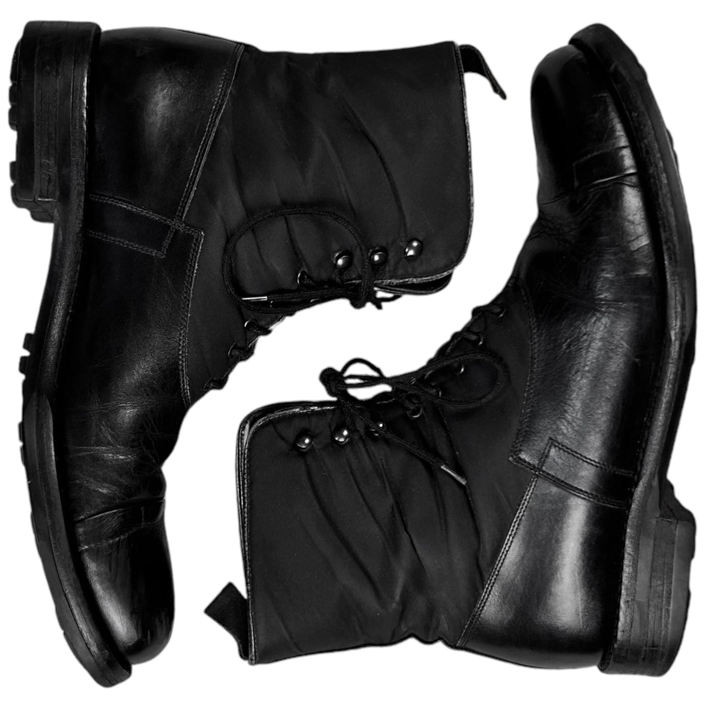 Prada Nylon Shaft Hook Combat Boots