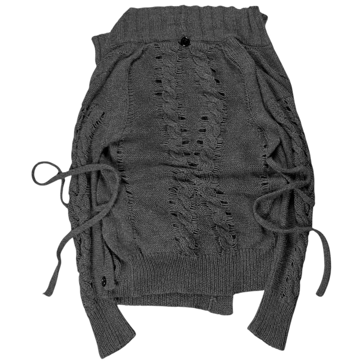 Ann Demeulemeester Asymmetric Buttoned Strap Alpaca Knit Sweater - AW10