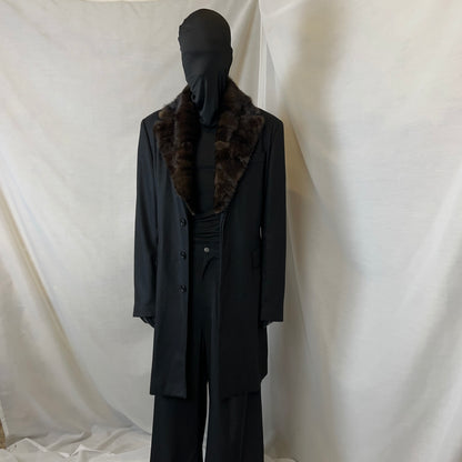 Dirk Bikkembergs Mink Fur Collar Wool Coat - AW08