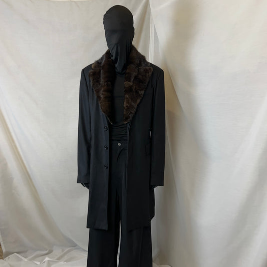 Dirk Bikkembergs Mink Fur Collar Wool Coat - AW08
