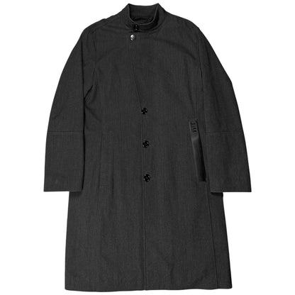 Dirk Bikkembergs Metal Leather Pocket Wool Coat