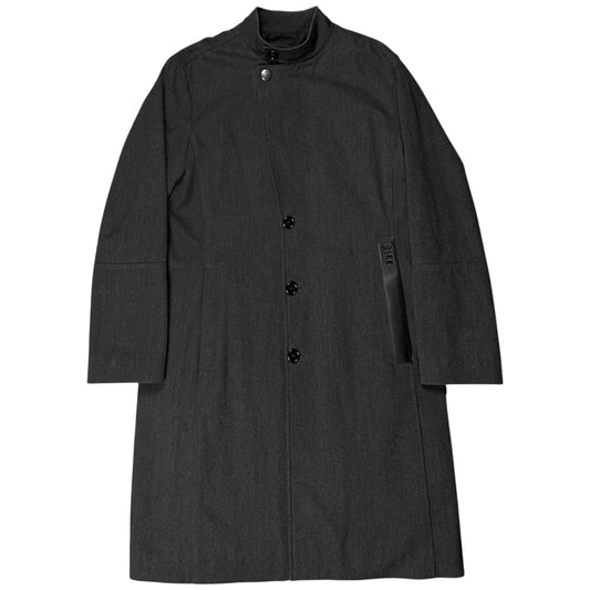 Dirk Bikkembergs Metal Leather Pocket Wool Coat
