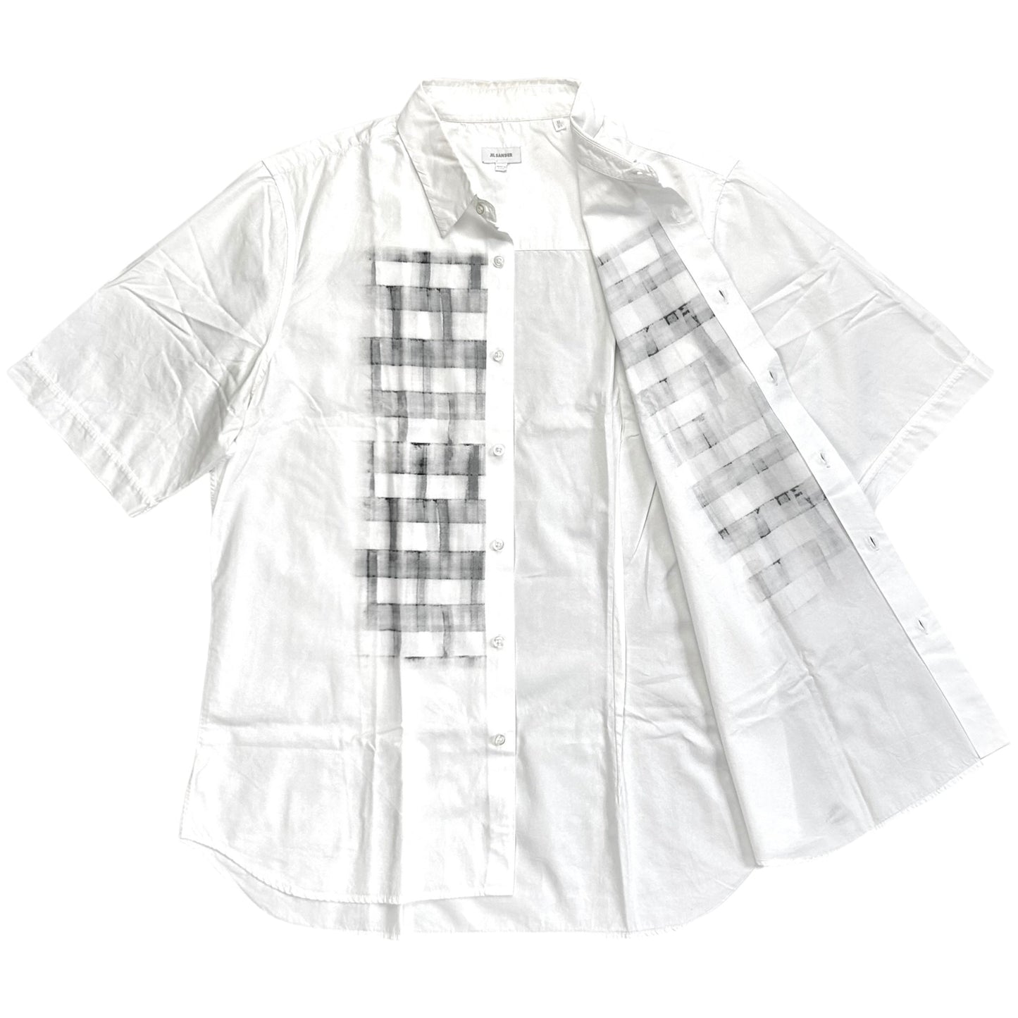 Jil Sander Blurred Grid Print Short Sleeve Shirt - SS07