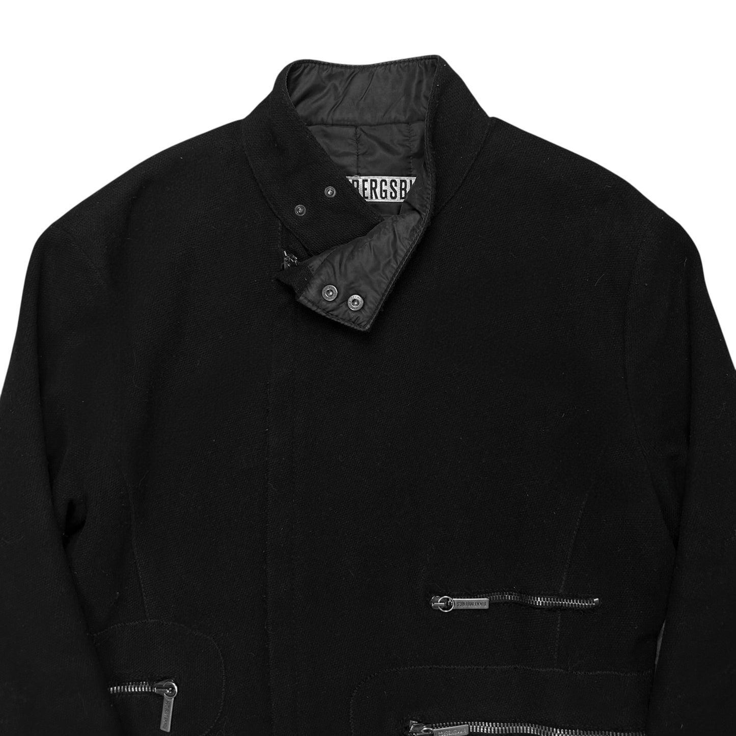Dirk Bikkembergs Multi Back Zip Wool Bomber Jacket