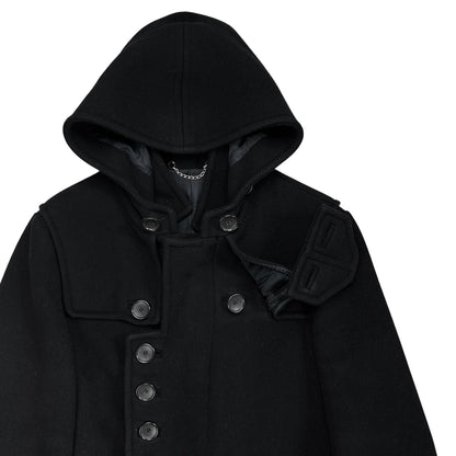 Balenciaga Hooded Multi Button Wool Coat - AW08