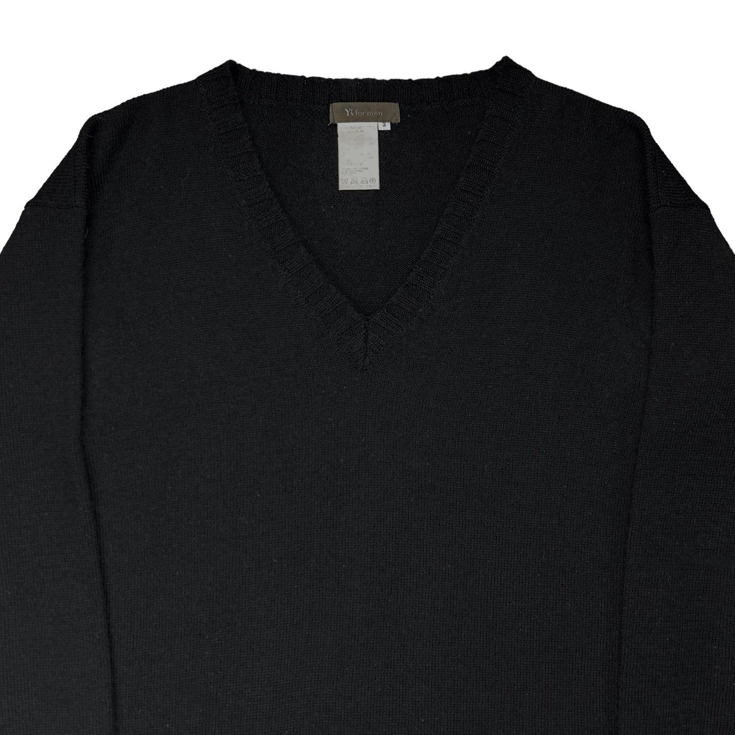 Ys Yohji Yamamoto Double Hem V-Neck Sweater